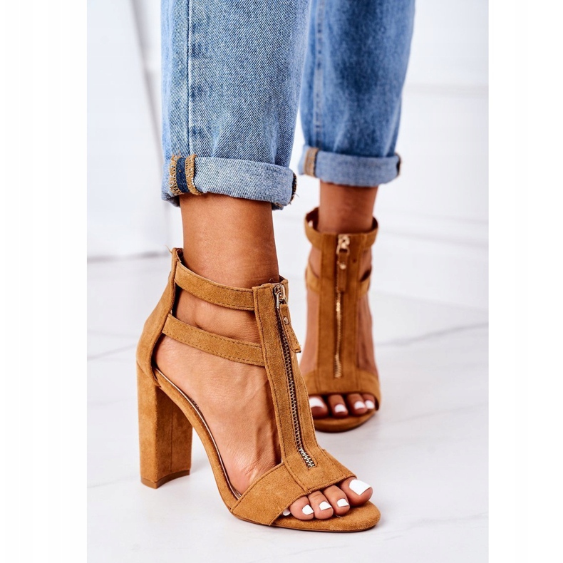 PS1 Suede Sandals On A Camel Folly Bar brown 3