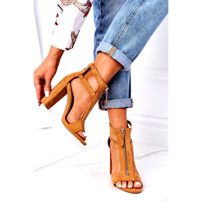 PS1 Suede Sandals On A Camel Folly Bar brown 4