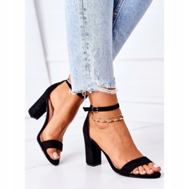 PS1 Black Florence Suede Sandals On A Bar 4