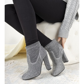 Silver shiny ankle boots on the Birgit post 1