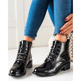 S. BARSKI Black Boots With Decorative Toe 2