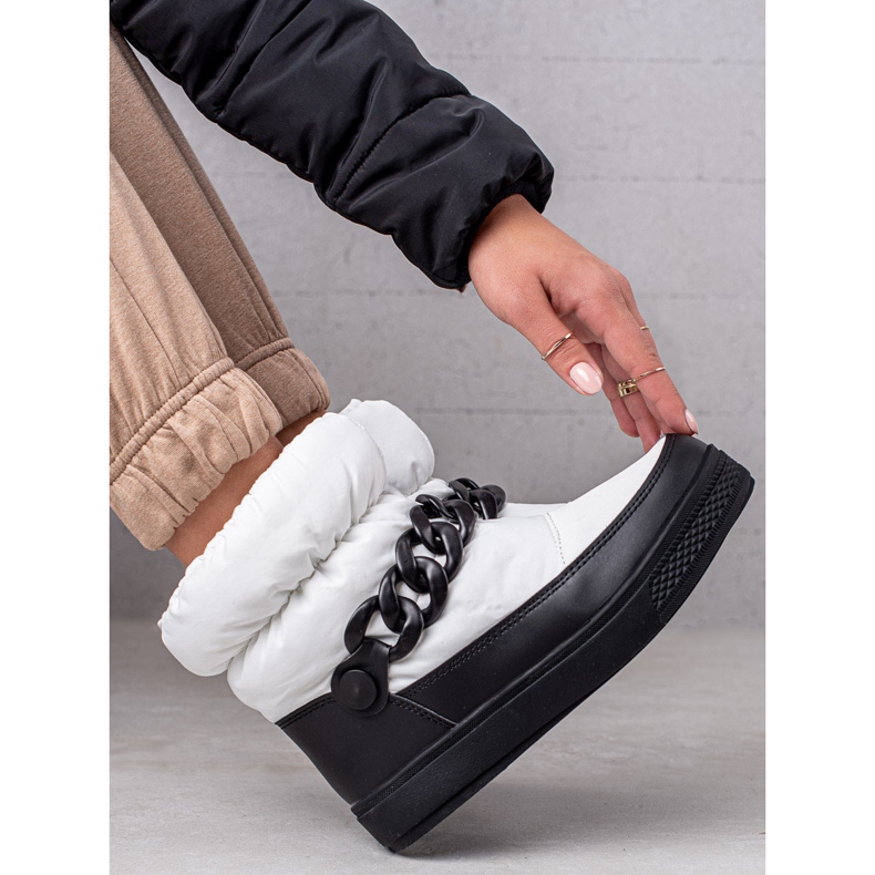 S. BARSKI Snow boots with chain S.BARSKI white black 1