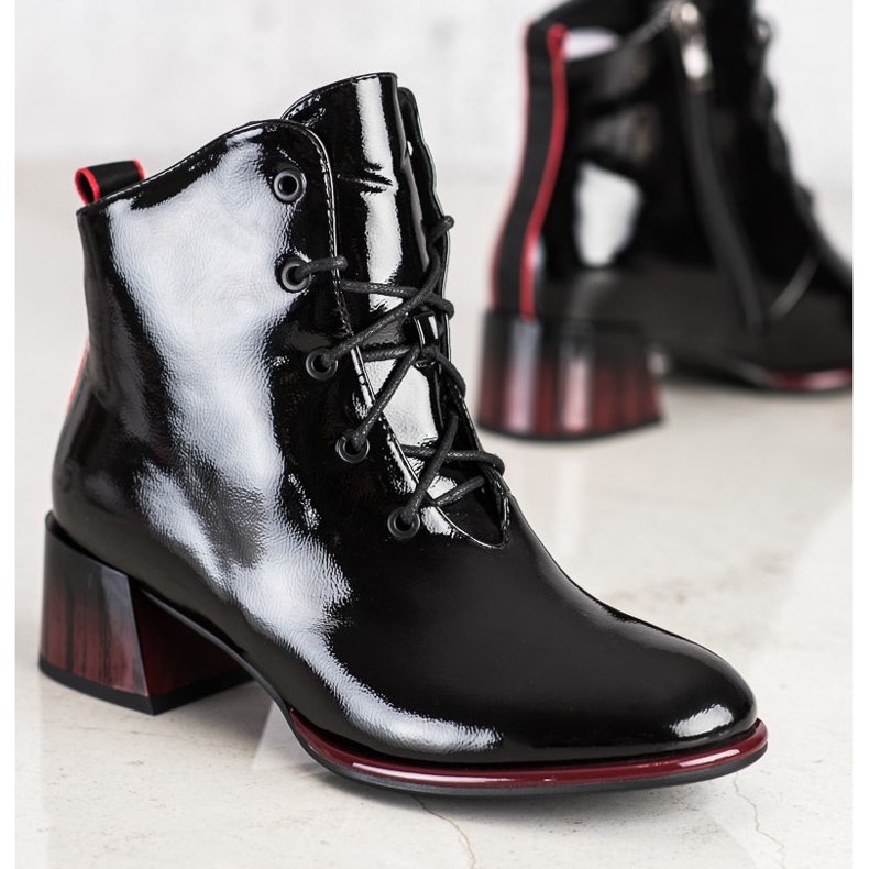 S. BARSKI Lace-up boots on high heels by S.BARSKI black 1 S. BARSKI Lace-up boots on high heels by S.BARSKI black 1