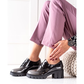 S. BARSKI Lacquered shoes S.BARSKI black grey 1