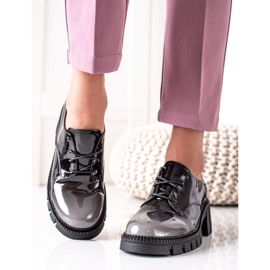 S. BARSKI Lacquered shoes S.BARSKI black grey 2