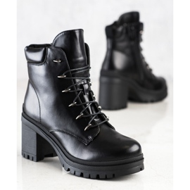 Filippo Worker Boots On High Heels black 1