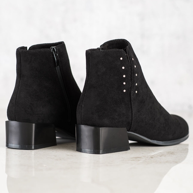 Sergio Leone Suede Booties With Cubic Zirconia black 1
