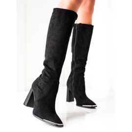 Seastar Suede Boots With A Decorative Toe black 2