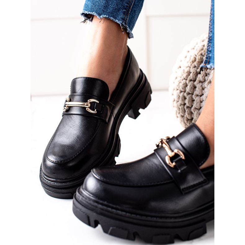 Diamantique Eco Leather Loafers black 2