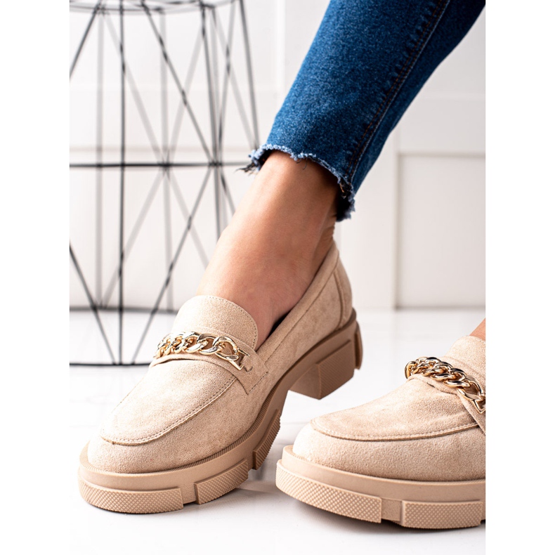 Goodin Fashion beige loafers 1