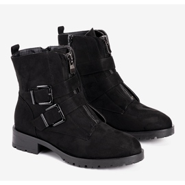 Black Women's Seashell suede ankle boots 1