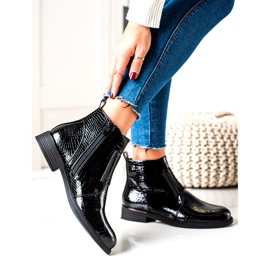 Patent ankle boots with animal pattern Sergio Leone BT400 Black 3