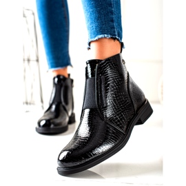 Patent ankle boots with animal pattern Sergio Leone BT400 Black 1