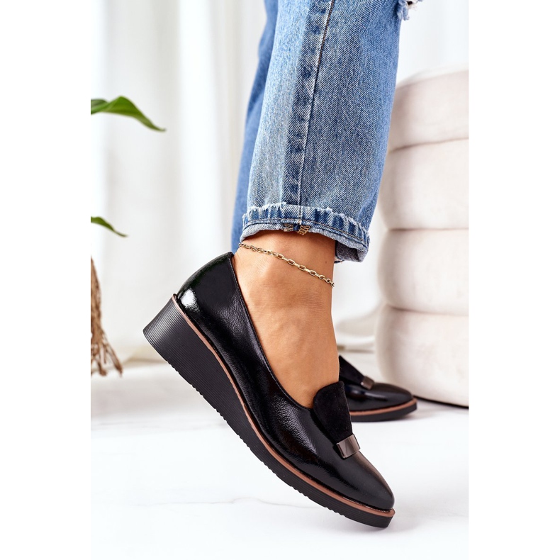 Lacquered Wedge Shoes POTOCKI 12032 Black 5