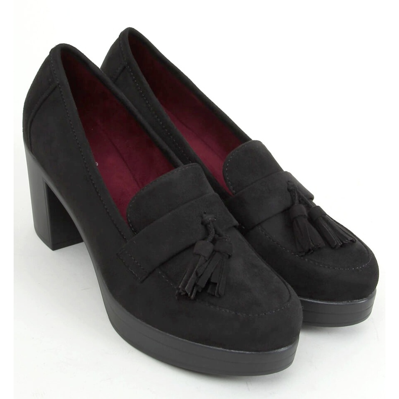 Pumps on the post and platform black 8B817 Black 2