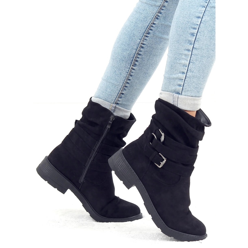 Black flat boots 518-12 Black 1