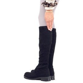 HQ232 Black women's black boots 1