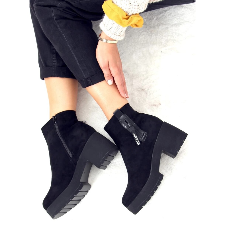 Black TX-1858-1 Black platform boots 2