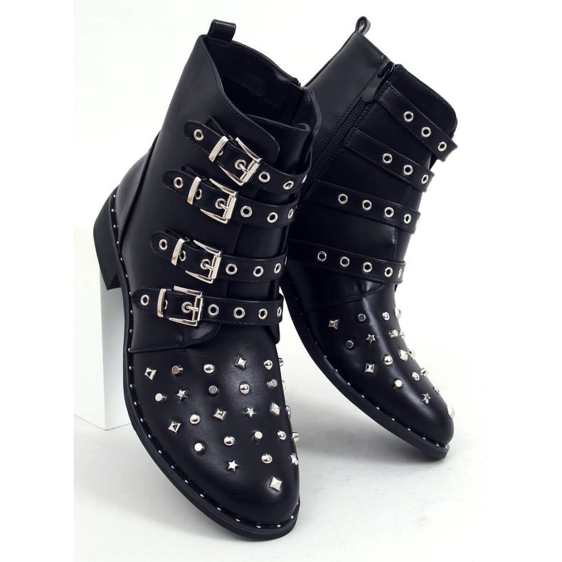 Black Boots with studs black M8AX1658-18 Black 2