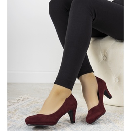 Burgundy pumps on a stiletto Eiffel red 1
