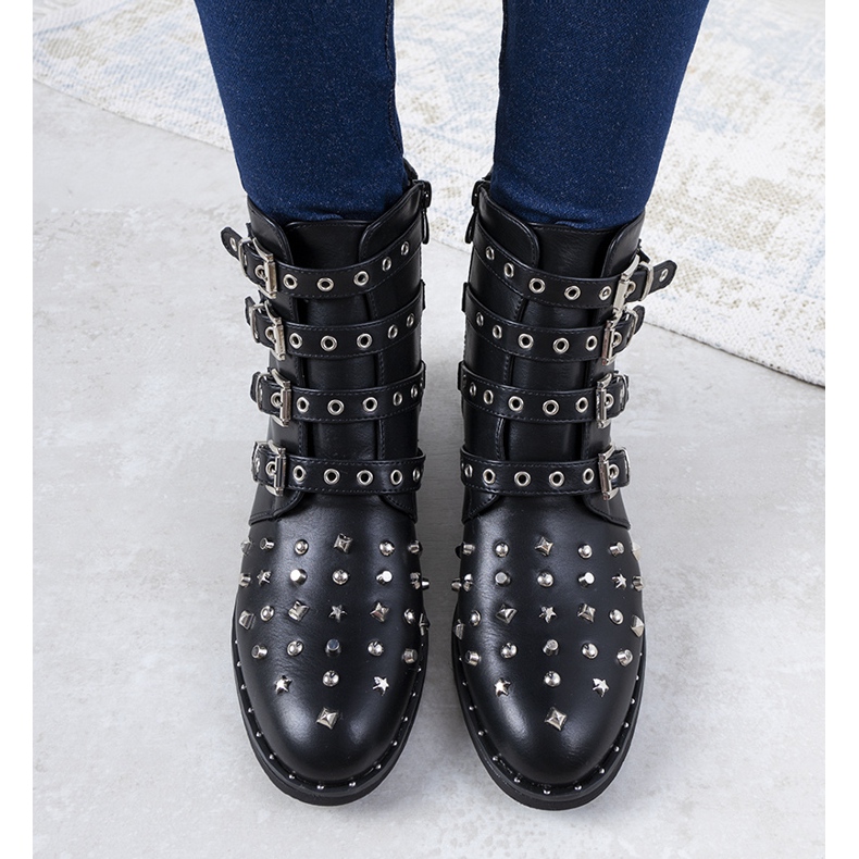 Black, richly decorated women's boots from Meier 1