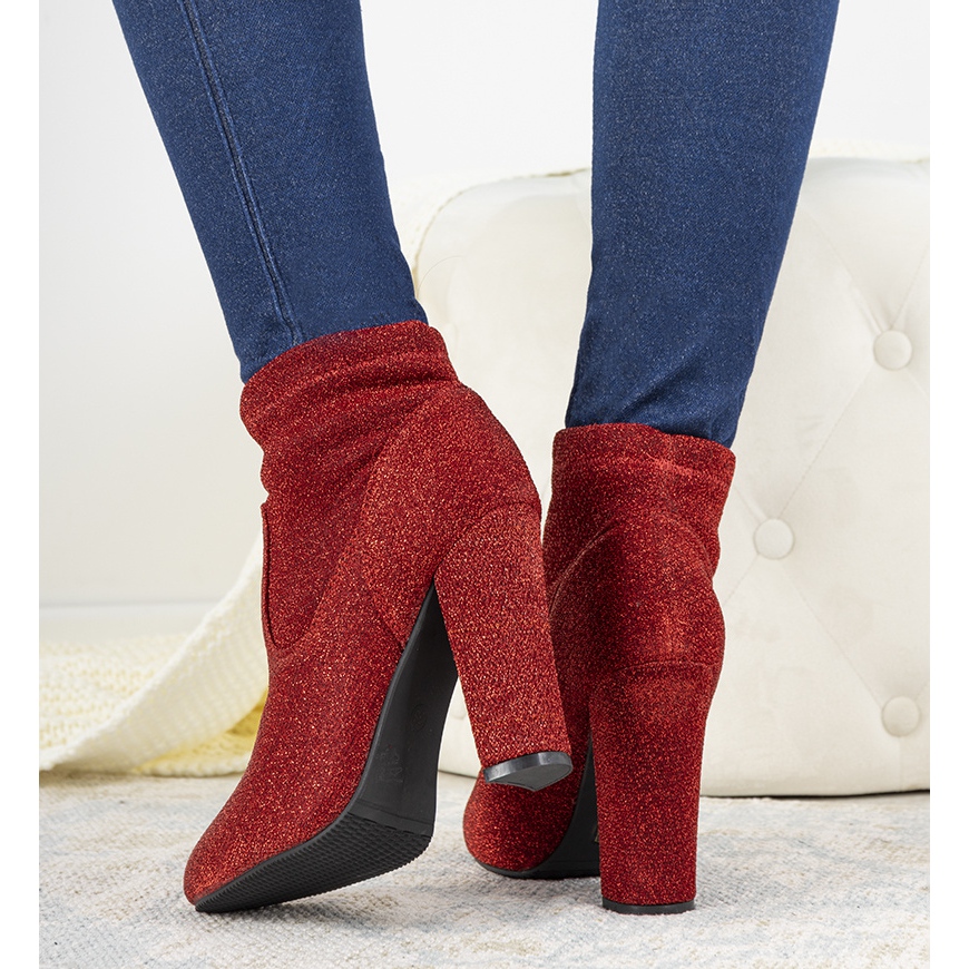 red shiny boots