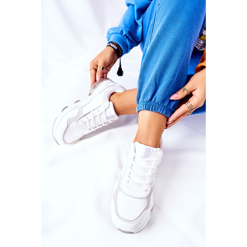 Women's Sport Shoes Memory Foam Big Star II274178 White silver 2 Women's Sport Shoes Memory Foam Big Star II274178 White silver 2