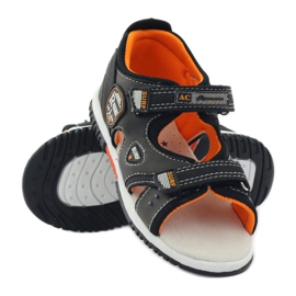 American Club Sandals with a heel American 86948 gray grey orange 3