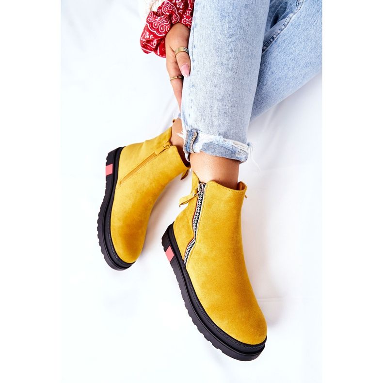 PS1 Suede Booties Jodhpur boots On The Yellow Nessa Platform 1