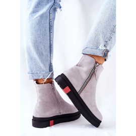PS1 Suede Booties Jodhpur boots on the Gray Nessa platform grey 2