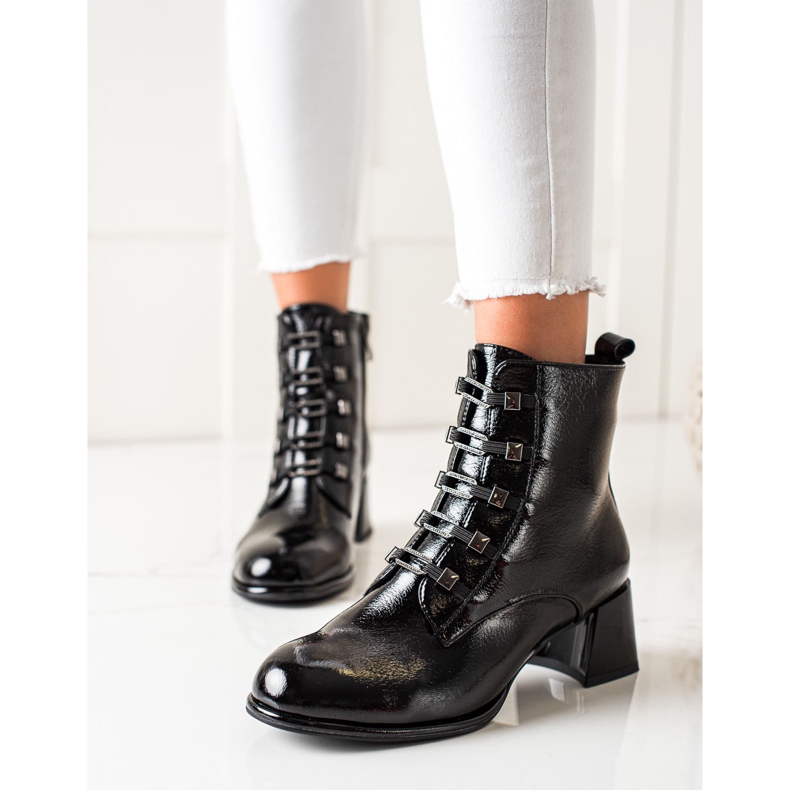 S. BARSKI Comfortable high-heeled boots black 1