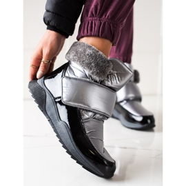 S. BARSKI Snow boots with fur by S.BARSKI black silver 1