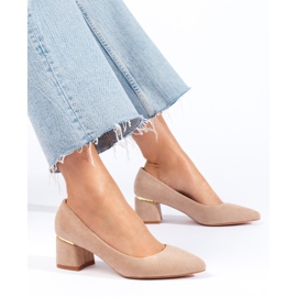 Goodin Elegant Suede Pumps beige 1