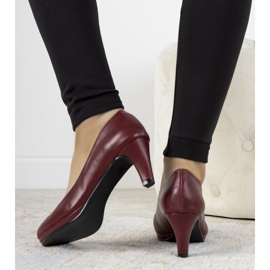 Burgundy pumps on a Fink leather heel red 1