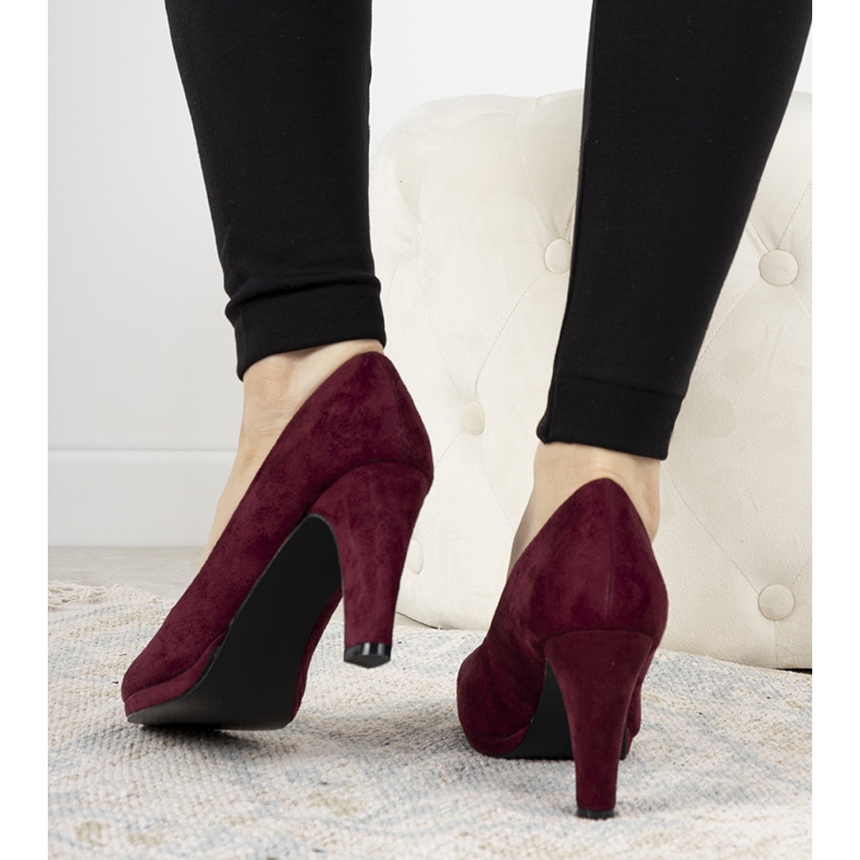 Burgundy pumps on a Sara eco-leather pillar red multicolored 1