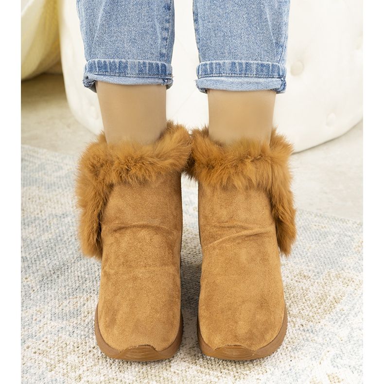 Madrigal camel snow boots with fur brown 1