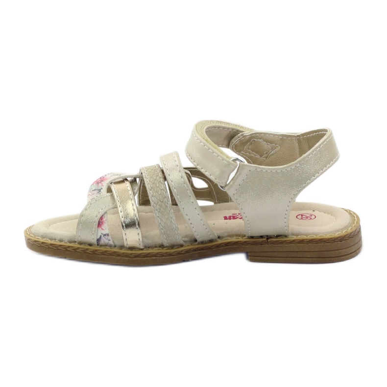 American Club American Sandals Girls for Velcro 15079 Beige/gold 2