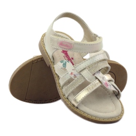 American Club American Sandals Girls for Velcro 15079 Beige/gold 3