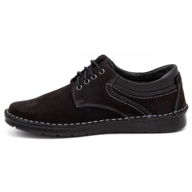 Olivier Men's casual leather shoes 7095 black nubuck 1