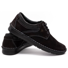 Olivier Men's casual leather shoes 7095 black nubuck 4