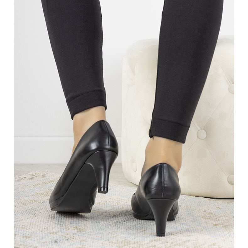 Black pumps on a stiletto heel made of eco-leather Fink 1