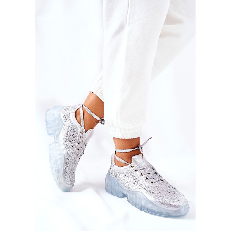Sport Shoes With Cubic Zirconia Lu Boo Silver 1