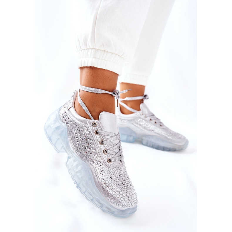 Sport Shoes With Cubic Zirconia Lu Boo Silver 2