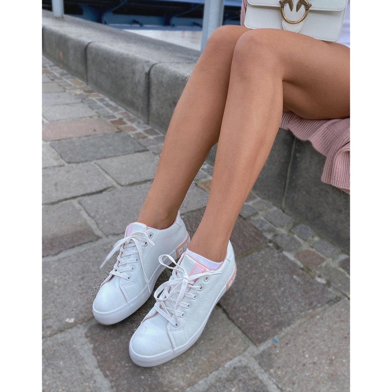 Women's Leather Sneakers Big Star II274033 White-Pink 1