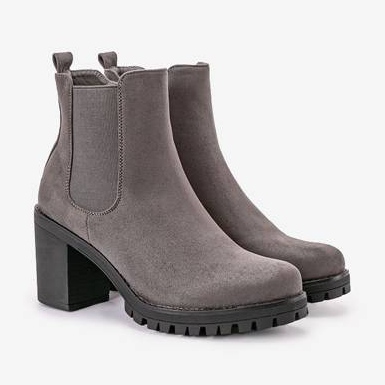 Gray ankle boots on the Tinn post grey 1