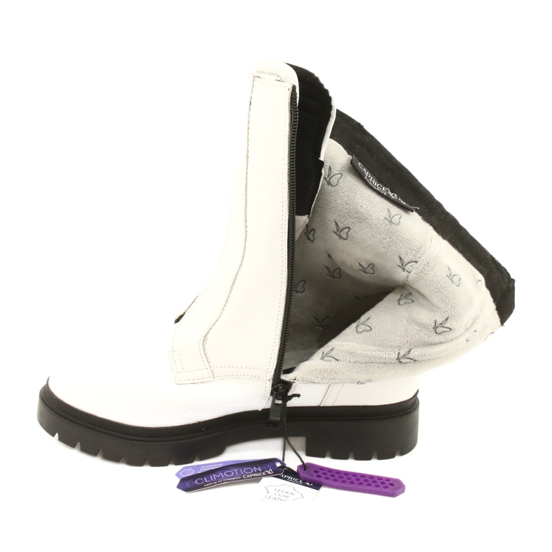 White Women's Boots Caprice 9-25454-27 108 White Naplak black 3