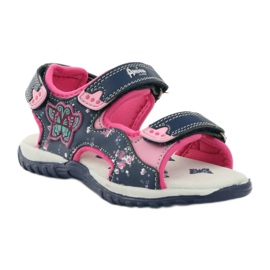 American Club Granat American 6353 sports sandals navy blue blue pink 1