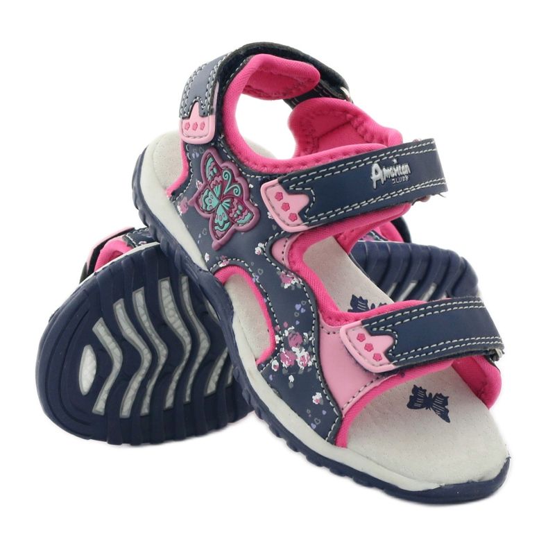 American Club Granat American 6353 sports sandals navy blue blue pink 3