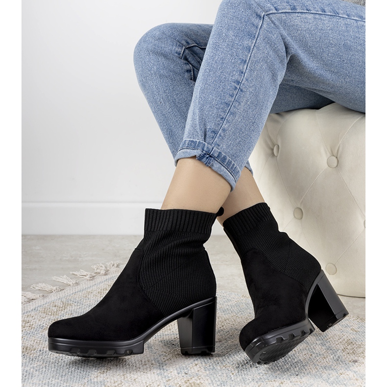 Black boots with a sock upper from Soria 1