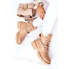 FB2 Leather Boots Workers Beige Izzy brown khaki 1
